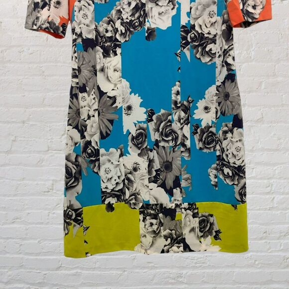 Yoana Baraschi Anthropologie Floral Colorblock Midi Dress S - Picture 13 of 16